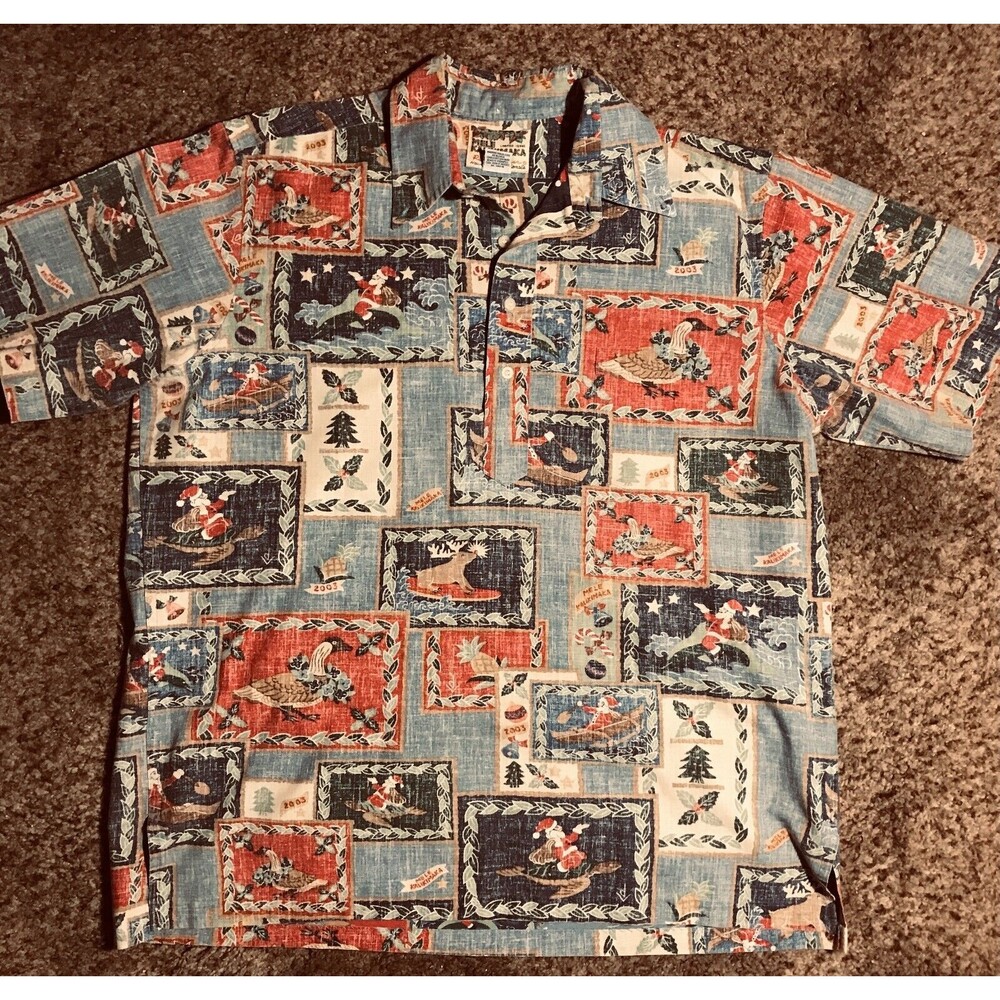 Vintage 2003 Reyn Spooner Hawaiian Shirt Mele Kalikimaka Christmas-Never Worn-L